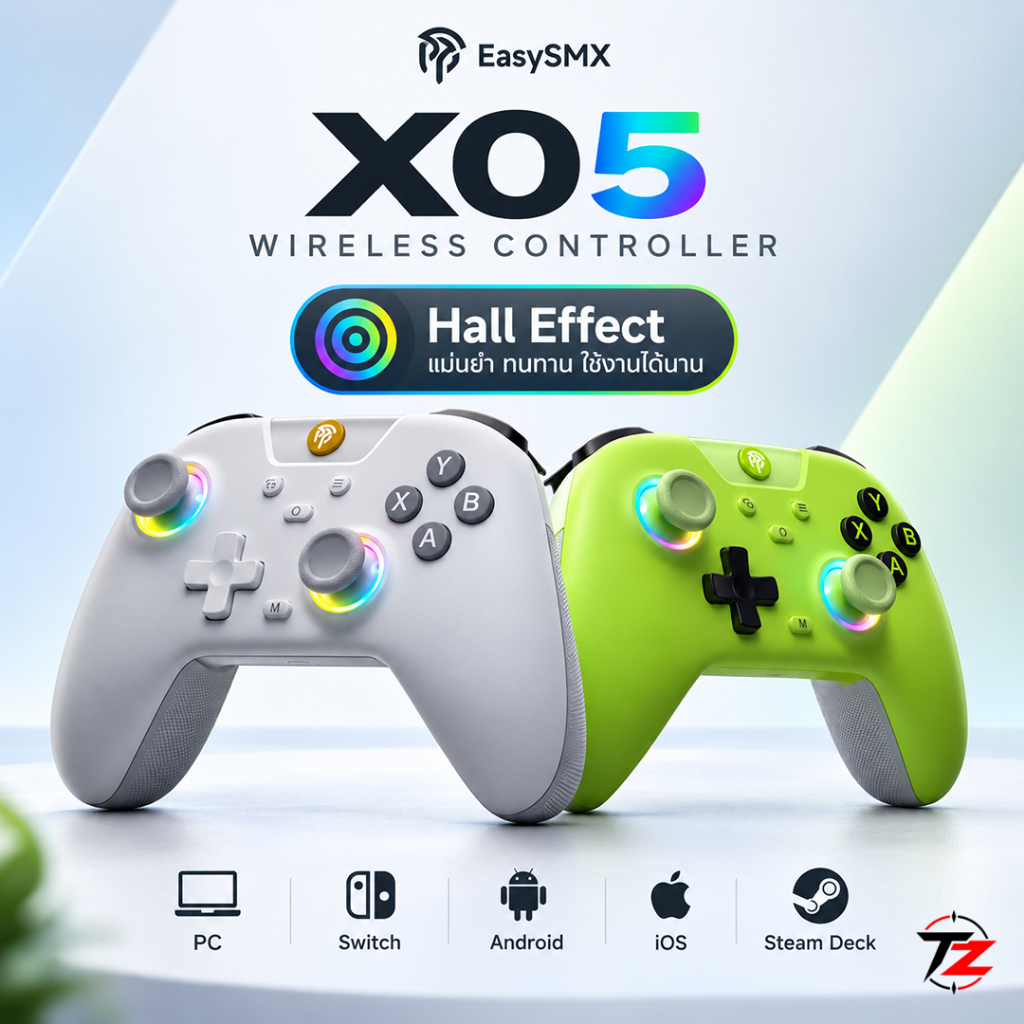 EasySMX X05 จอยเกมไร้สาย Hall Effect Controller สำหรับ PC / Switch / Android / iOS / Steam Deck
