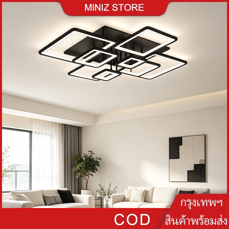 LED โคมไฟแขวน ปรับแสงได้ 3 สี โมเดิร์น มินิมอล ห้องรับแขก ห้องนอน โรงแรม สำนักงาน โคมไฟเพดาน