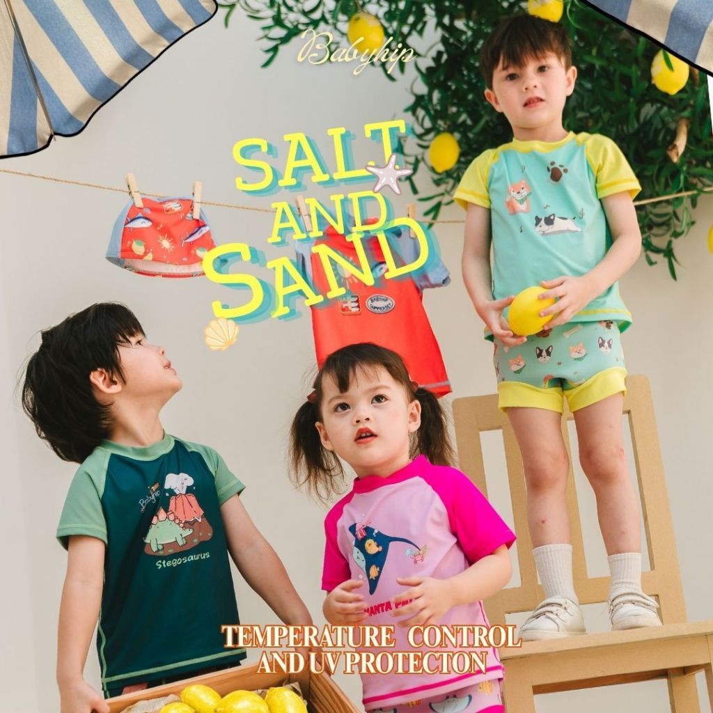 Babyhip ชุดว่ายน้ำกันแดด มี Nappy กันอุจจาระเด็ก ชุดว่ายน้ำกันแดด ชุดว่ายน้ำเด็กเล็ก SALT & SAND Col
