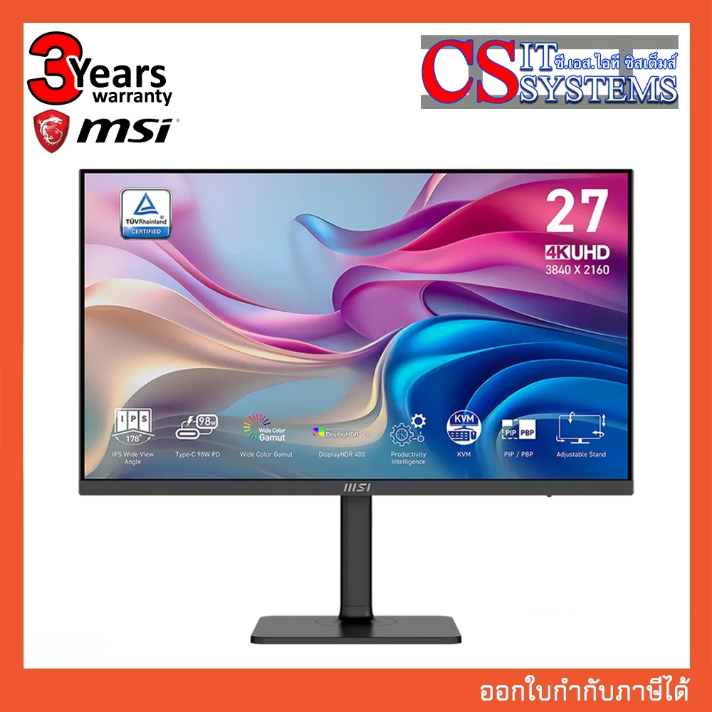 MONITOR MSI MODERN MD272UPHG - 27" IPS 4K 60Hz USB-C