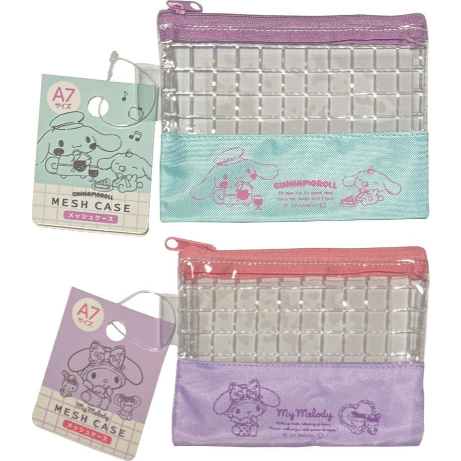 【Direct from Japan】Sanrio  Flat Vinyl Mesh Coin Cases Accessories Pouch A7size 12 ×8.5 cm (My Melody