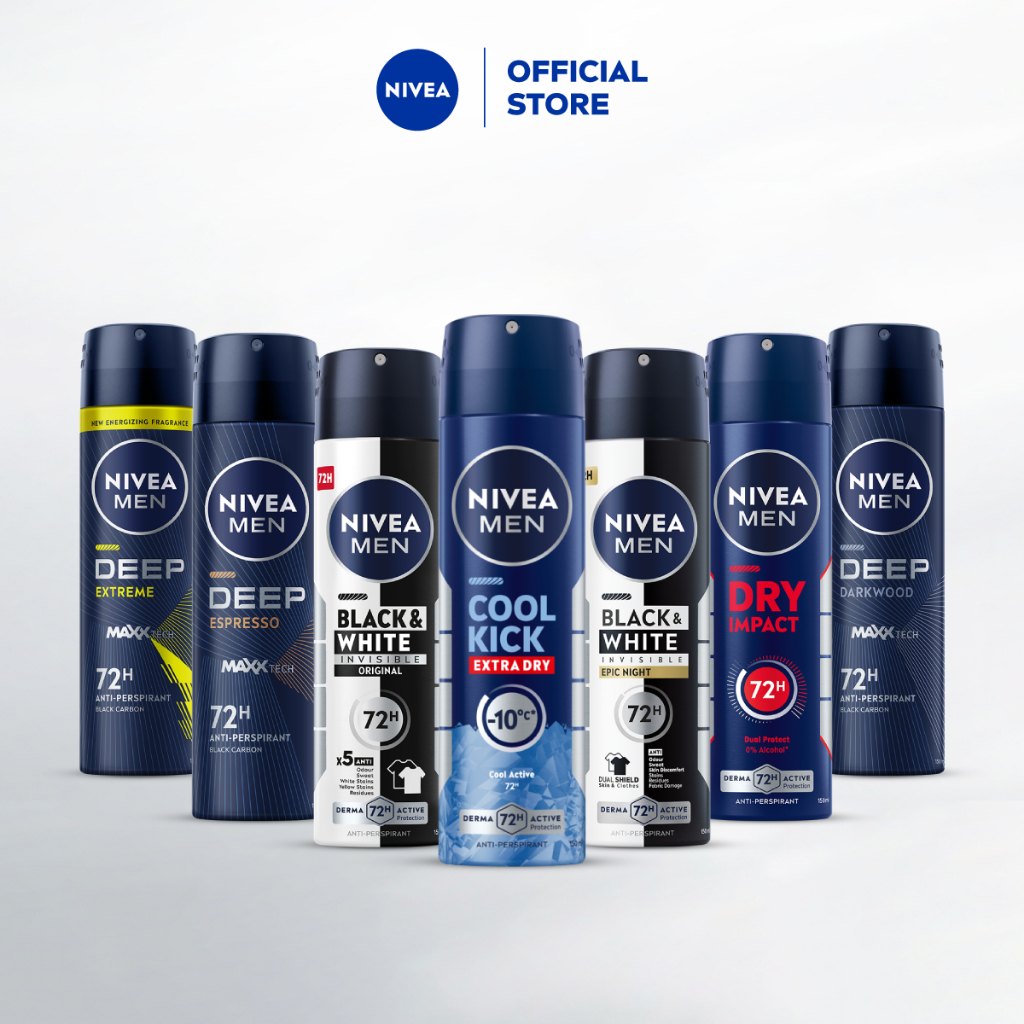 [สินค้าขายดี]นีเวีย สเปรย์ สำหรับผู้ชาย 150 มล. DEO MEN SPRAY 150 ml. 2pcs NIVEA