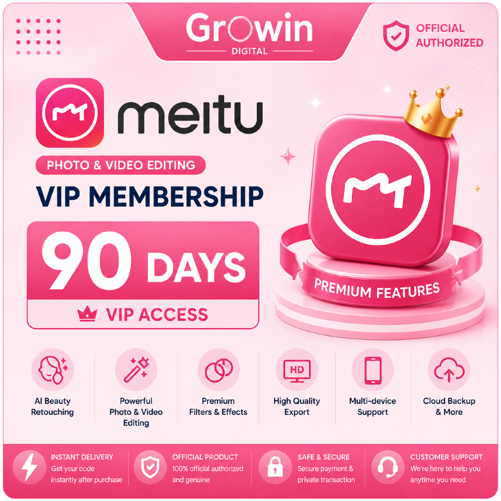 Meitu VIP 90 Days Premium Photo & Video Editing App AI Beauty Filters & Exclusive Features