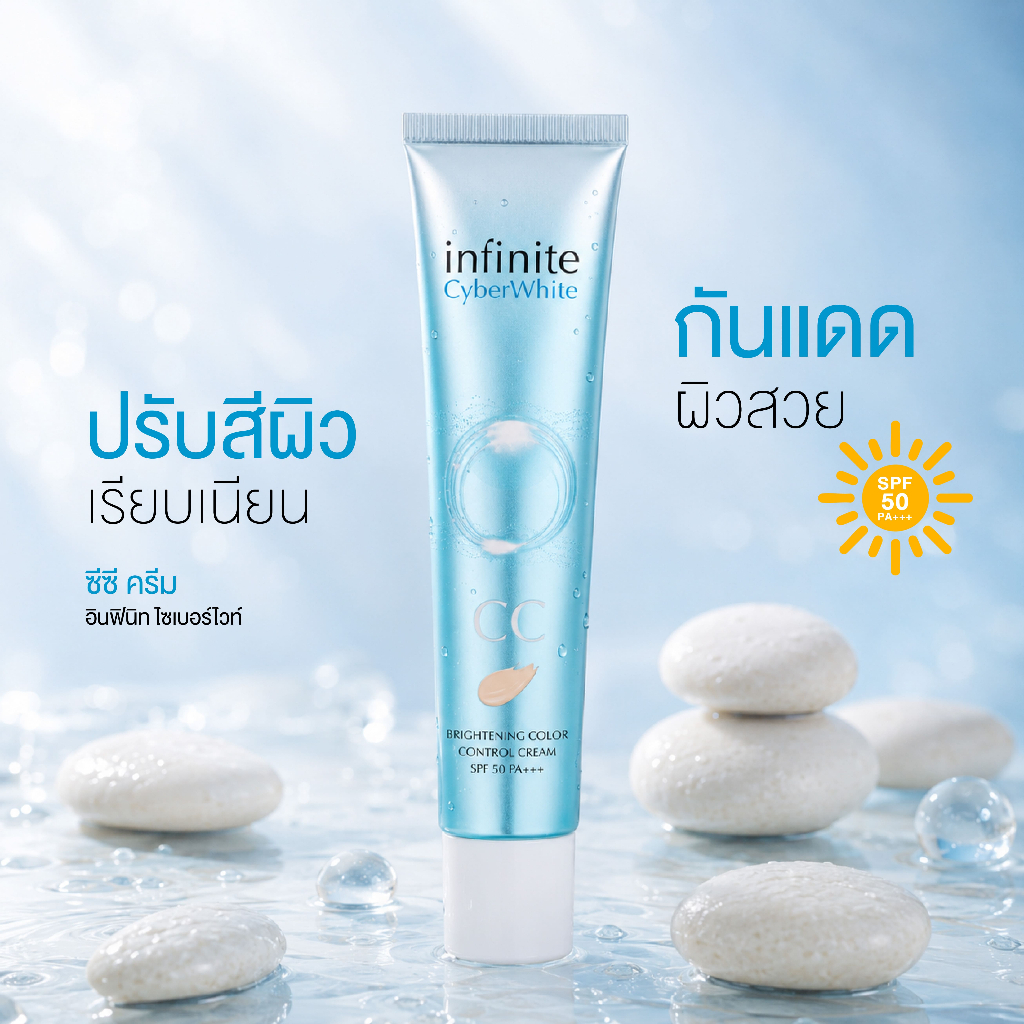 Infinite CyberWhite Brightening Color Control Cream SPF 50 PA+++ คัลเลอร์ คอนโทรล ครีม 15 กรัม