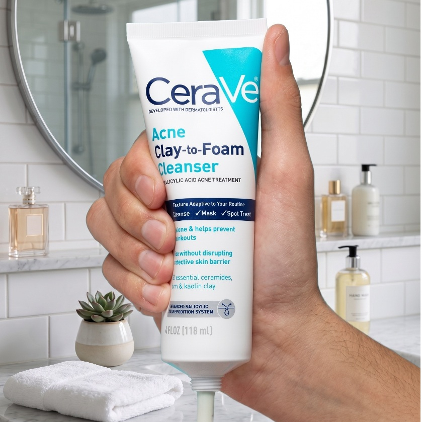 [ของแท้ จากเมกา] ACNE CLAY TO FOAM CLEANSER 2% SALICYLIC ACID ACNE TREATMENT 4 fl oz (118 ml.)
