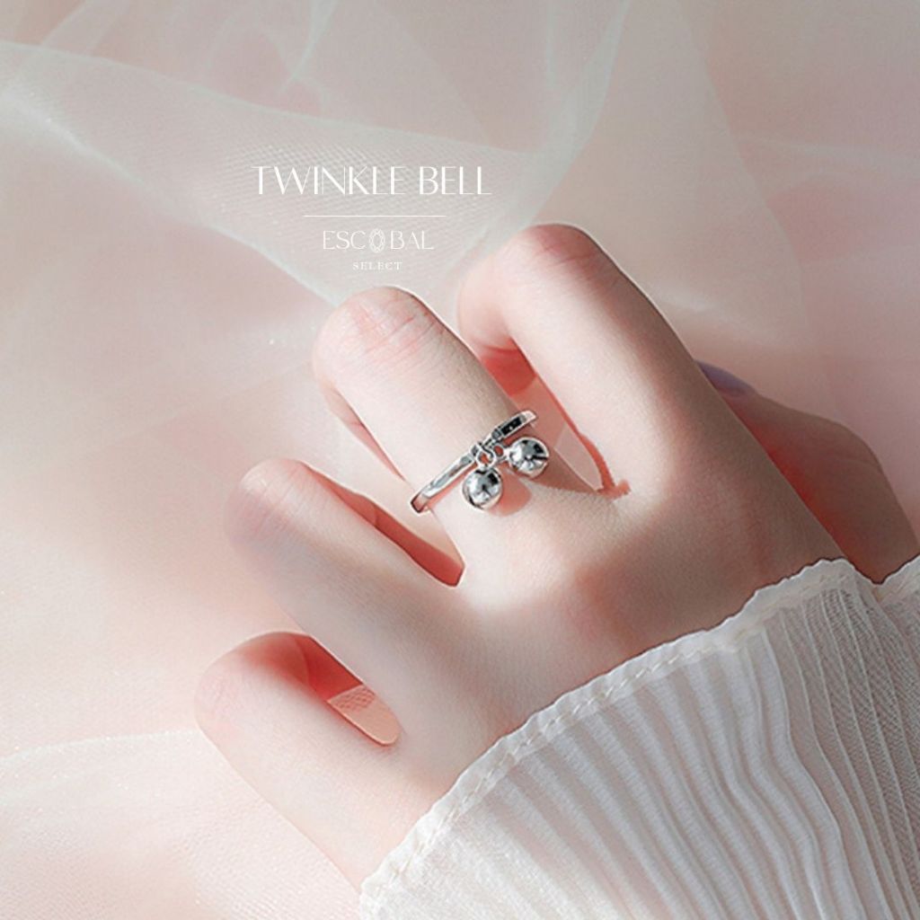 ESCOBAL แหวนเงินแท้ Twinkle Bell แหวนผู้หญิง แหวนปรับขนาด ขายดี แหวนแฟชั่น แหวนพิธีกรรม แหวนมู