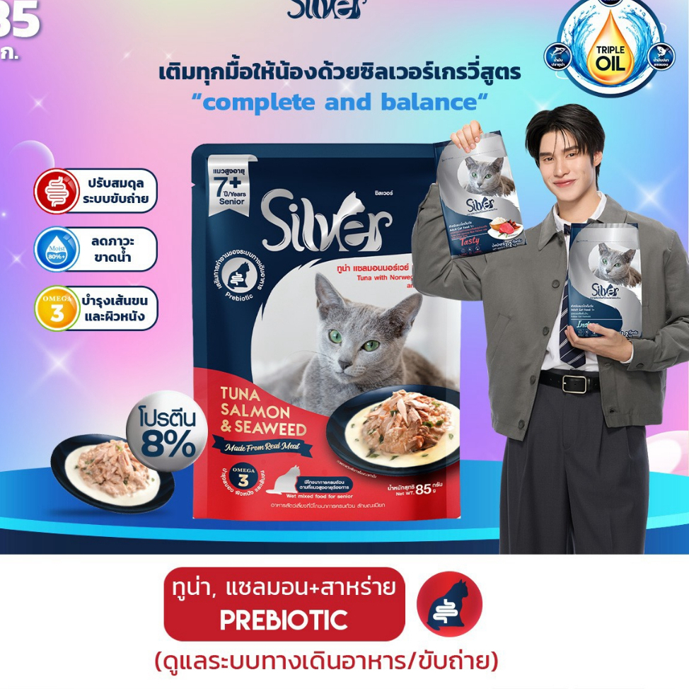 Silver Gravy طعام قطط رطب بالمرق 85 غ (24 كيس)