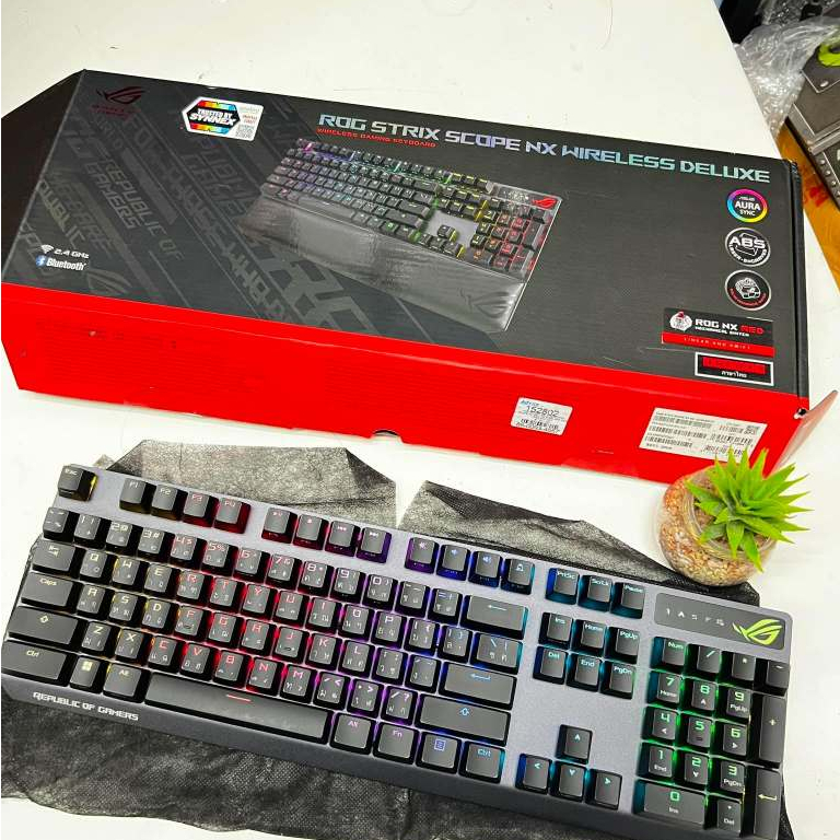 WIRELESS KEYBOARD  ASUS ROG STRIX SCOPE NX WIRELESS DELUXE (ROG NX RED SWITCH  RGB - EN/TH) ครบกล่อง