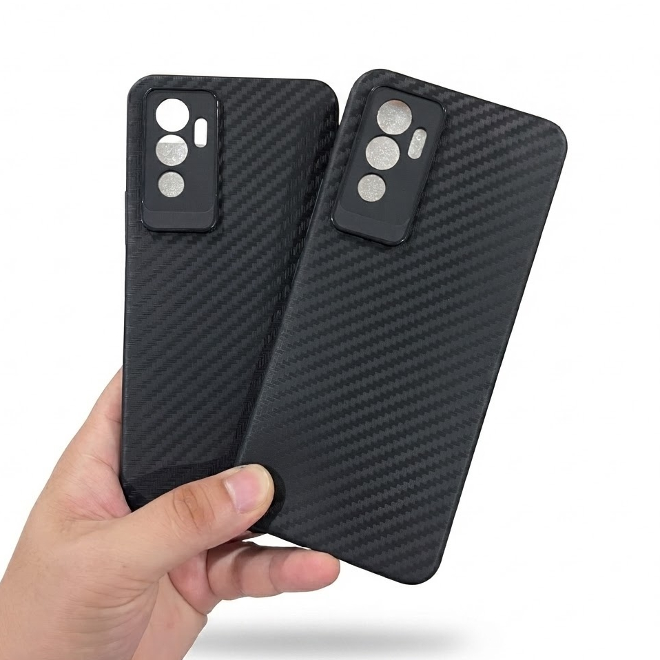 เคสลายเคฟล่าซิลิโคน Case For Vivo V23E 5G ลายคาร์บอน ดำด้าน เคสบาง เบา ไม่เป็นรอยนิ้วมือ ป้องกันกล้อง