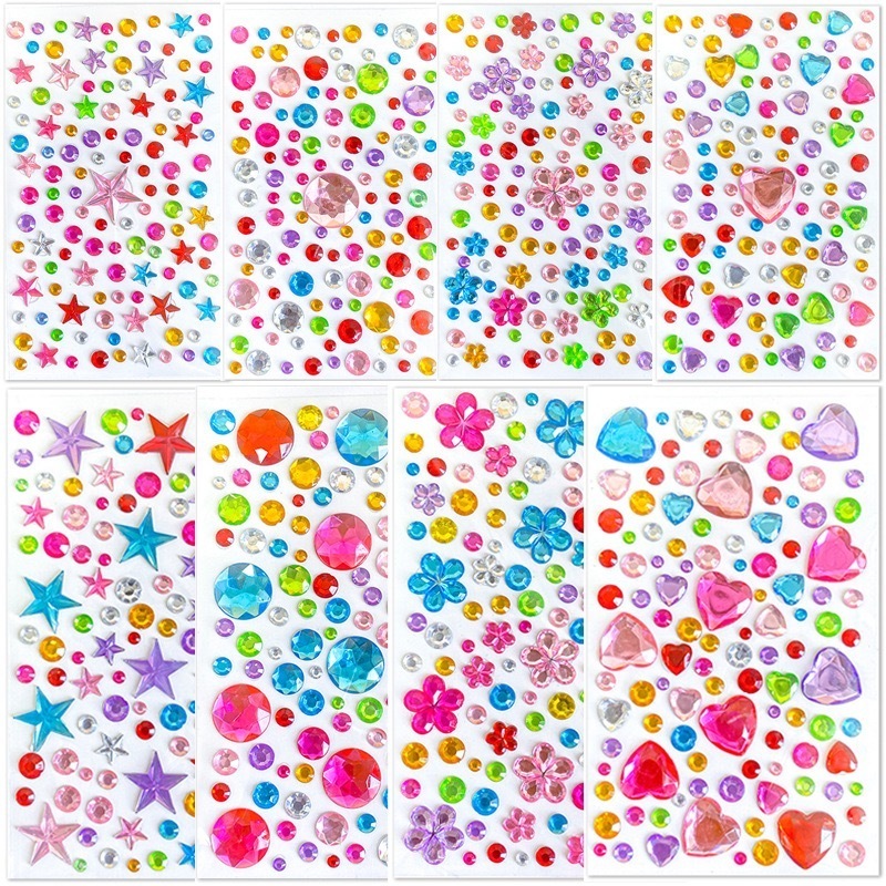 【พร้อมส่งจากไทย】สติกเกอร์หัวใจนูน สติกเกอร์เพชรหัวใจทรงต่างๆ มีทั้งทรงกลม หัวใจ ดาว ดอกไม้ และทรงอัญมณีหลากสี