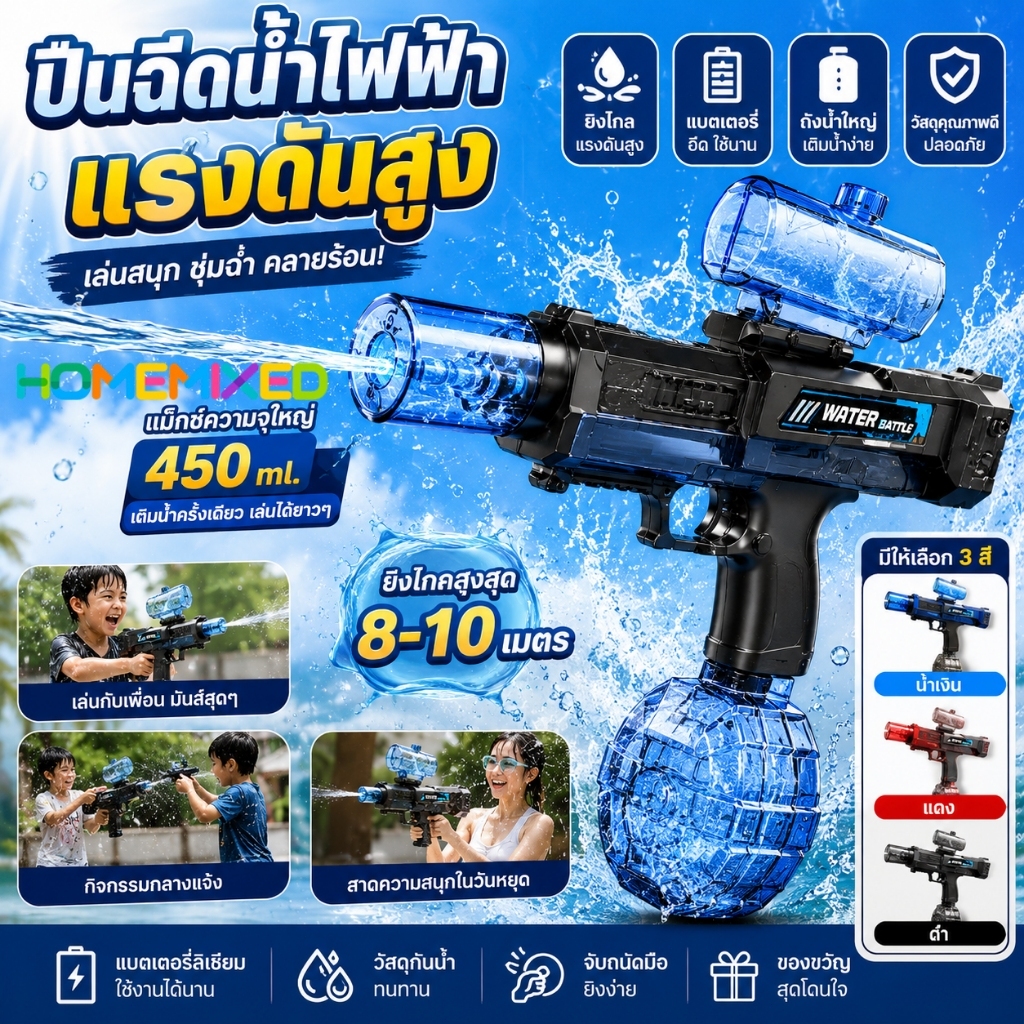 ปืนฉีดน้ำไฟฟ้า ดีไซน์ทันสมัย ใช้งานง่าย