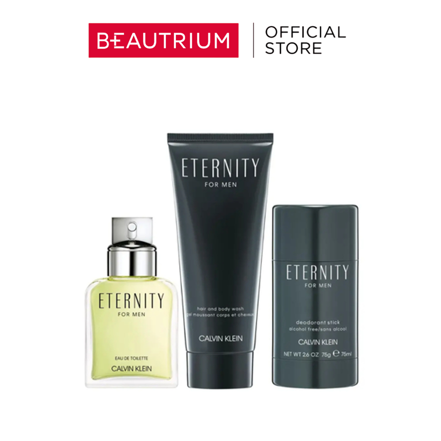 CALVIN KLEIN Spring 2025 Eternity for Men EDT 50ml + Shower Gel 100ml + Deodorant Stick 75g 1 Set