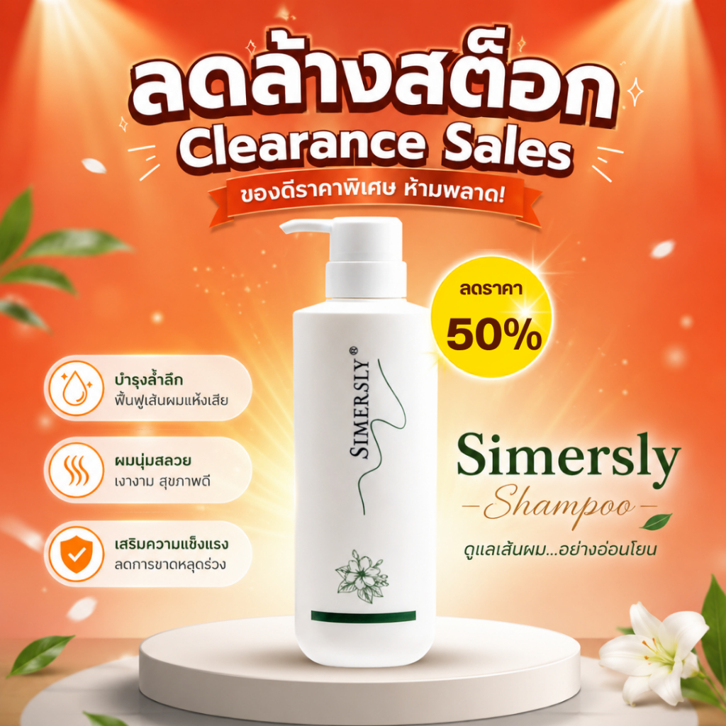 *ลด ล้าง สต๊อก*Simersly Gardenia Nourishing Shampoo ซิมเมอร์สลี่ การ์ดีเนีย นอริสชิ่ง แชมพูบำรุงผม อย่างล้ำลึก ฟื้นบำรุง