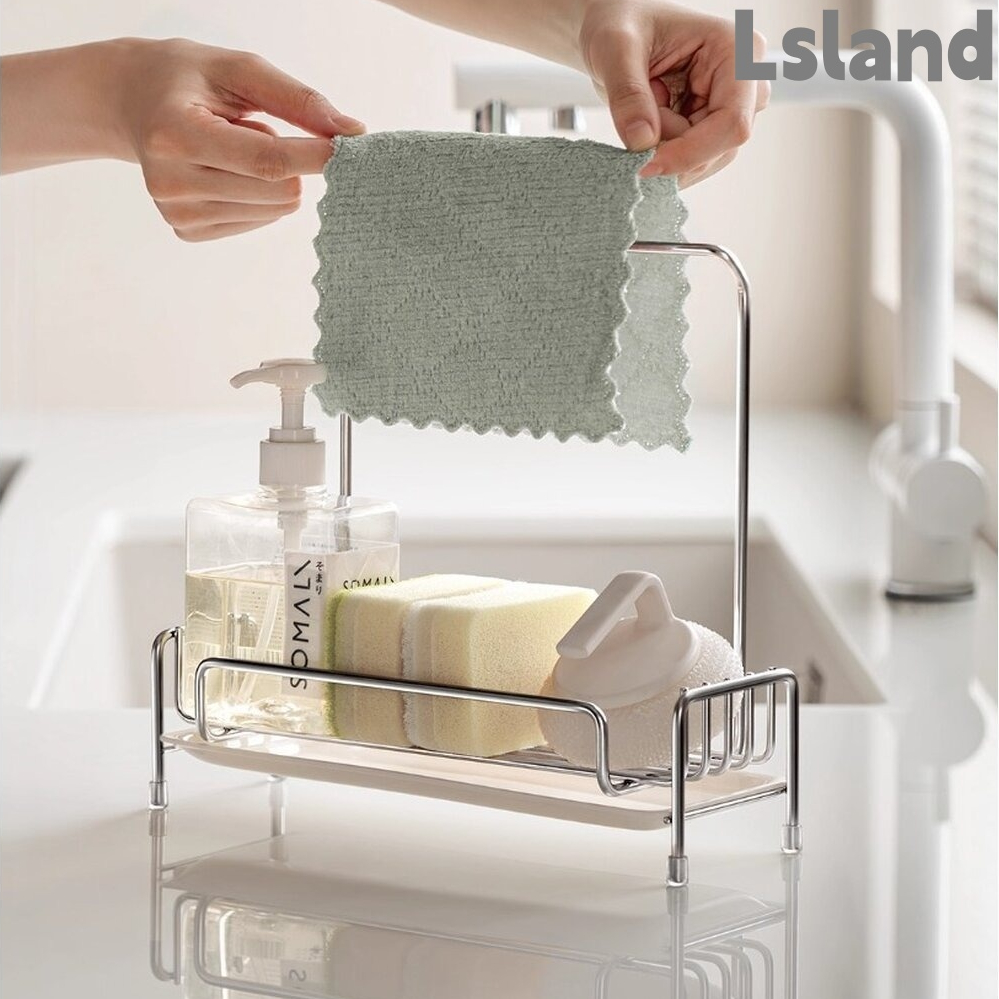 Sponge Holder ที่วางฟองน้ำล้างจาน ที่วางฟองน้ำ สแตนเลส 304 ที่จัดระเบียบซิงค์ล้างจาน PXF