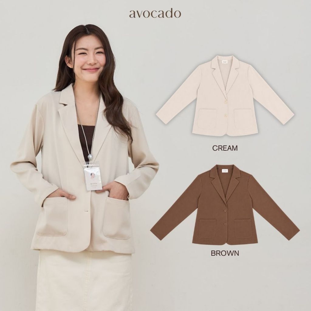 avocado - Barry blazer เสื้อเบลเซอร์โอเวอร์ไซส์ ทรงยาว เนื้อผ้าเย็น ยับยาก