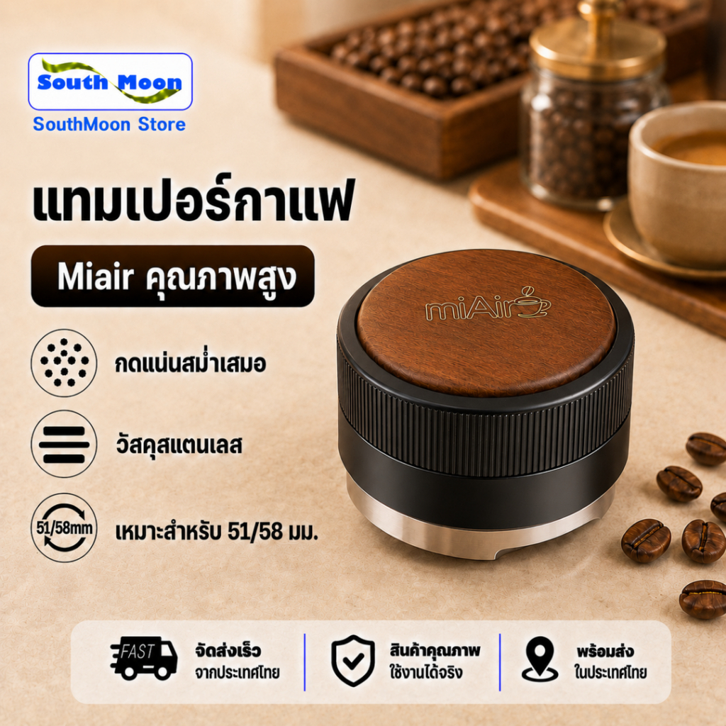 miAir แทมเปอร์มาการอง หัวคู่ ที่กดกาแฟมาการอง ที่อัดกาแฟ 51มม 58มม. Coffee Tamper Macaron เเทมเปอร์ ที่กดกาแฟ