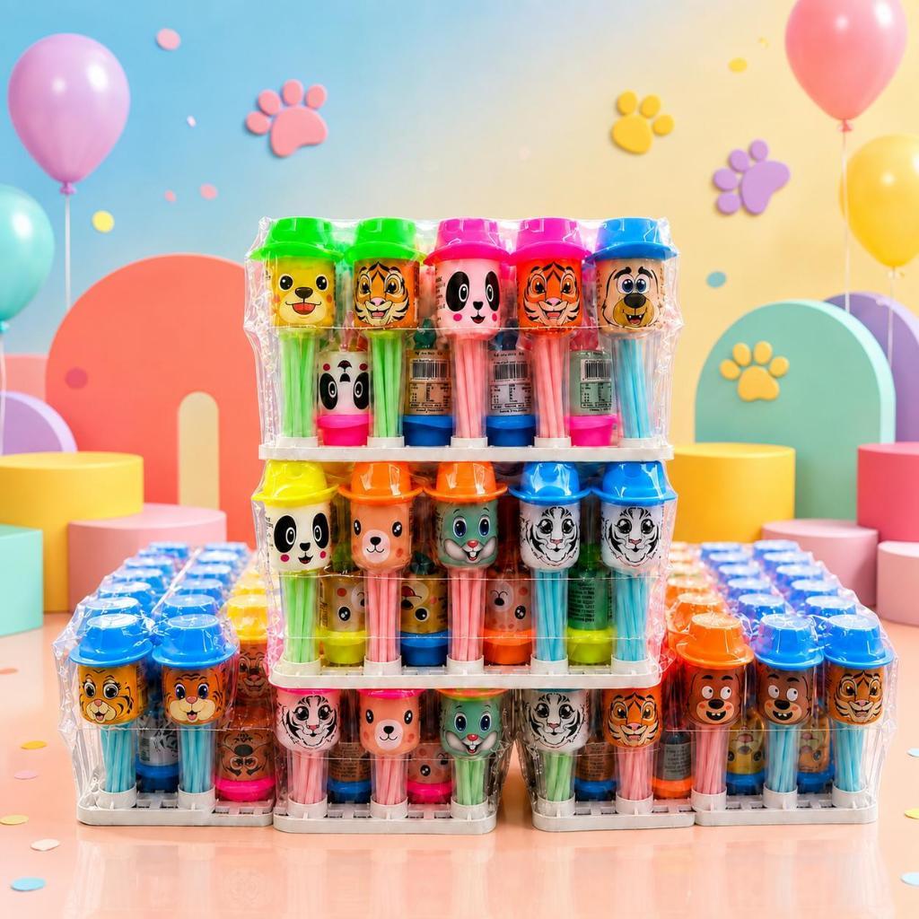 ลูกอม ซีซี แท่งผลไม้รวมรส แบบดูด สวนสัตว์น่ารัก 1 แพ็ค 30 ชิ้น