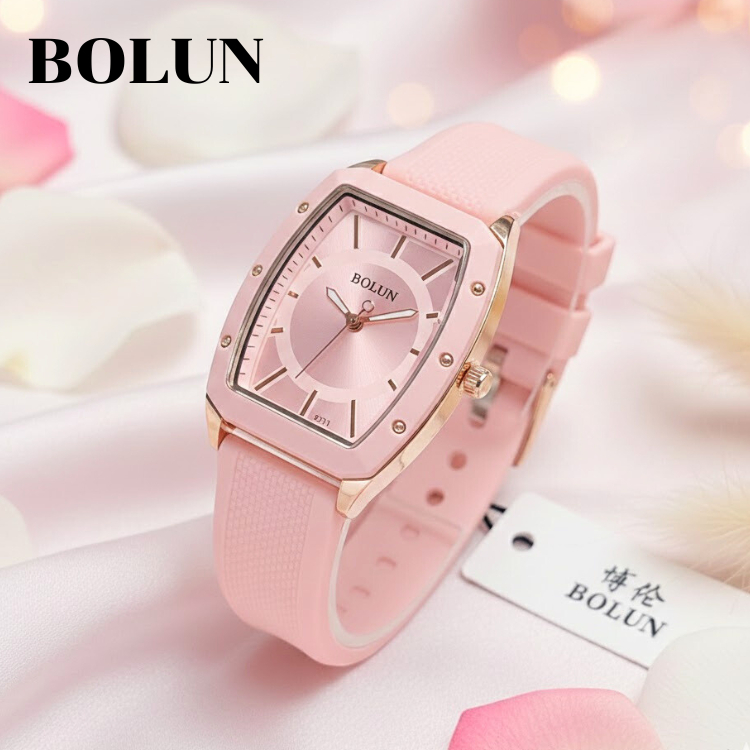 Bolun#SH6751G นาฬิกาข้อมือสายยางซิลิโคน นิ่มใส่สบาย ดีไซน์สวย หน้าปัด30มิล ตั้งเวลาให้ พร้อมส่ง