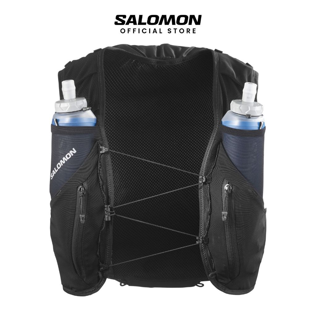 SALOMON ADV SKIN 12 Unisex Running Vest เป้น้ำวิ่งเทรล + ขวดน้ำนิ่ม 500ml x 2 ขวด Official Store