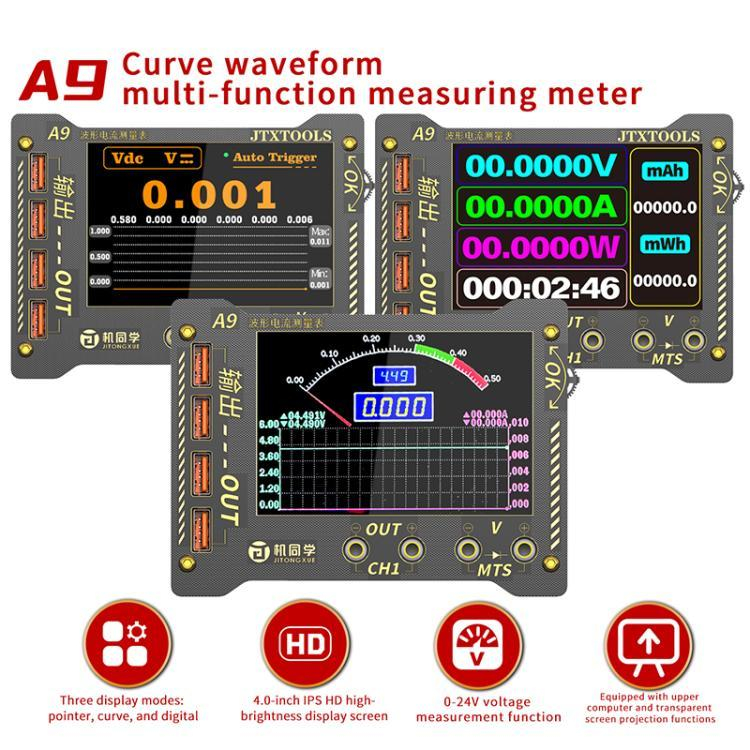 JTX A9 เครื่องวัดกระแสไฟ มัลติมิเตอร์แสดงผลกราฟคลื่น จอ IPS 4.0 นิ้ว (JTXTOOLS A9 Multifunction Meas