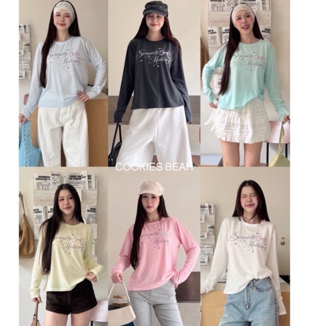 New เสื้อแขนยาว ผ้าคอตตอนสลาฟ ผ้านิ่มสกีน