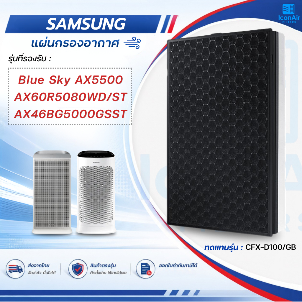 แผ่นกรองอากาศ Samsung CFX-D100/GB สำหรับ Blue Sky AX5500 AX5000 / AX60R5080WD/ST, AX46BG5000GS