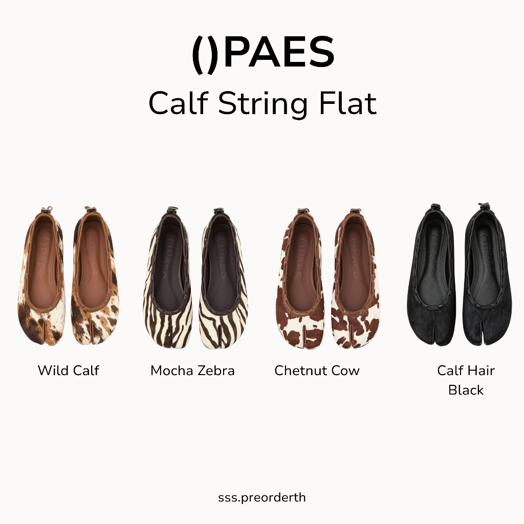 PAES Calf String Flat Tabi Shoes