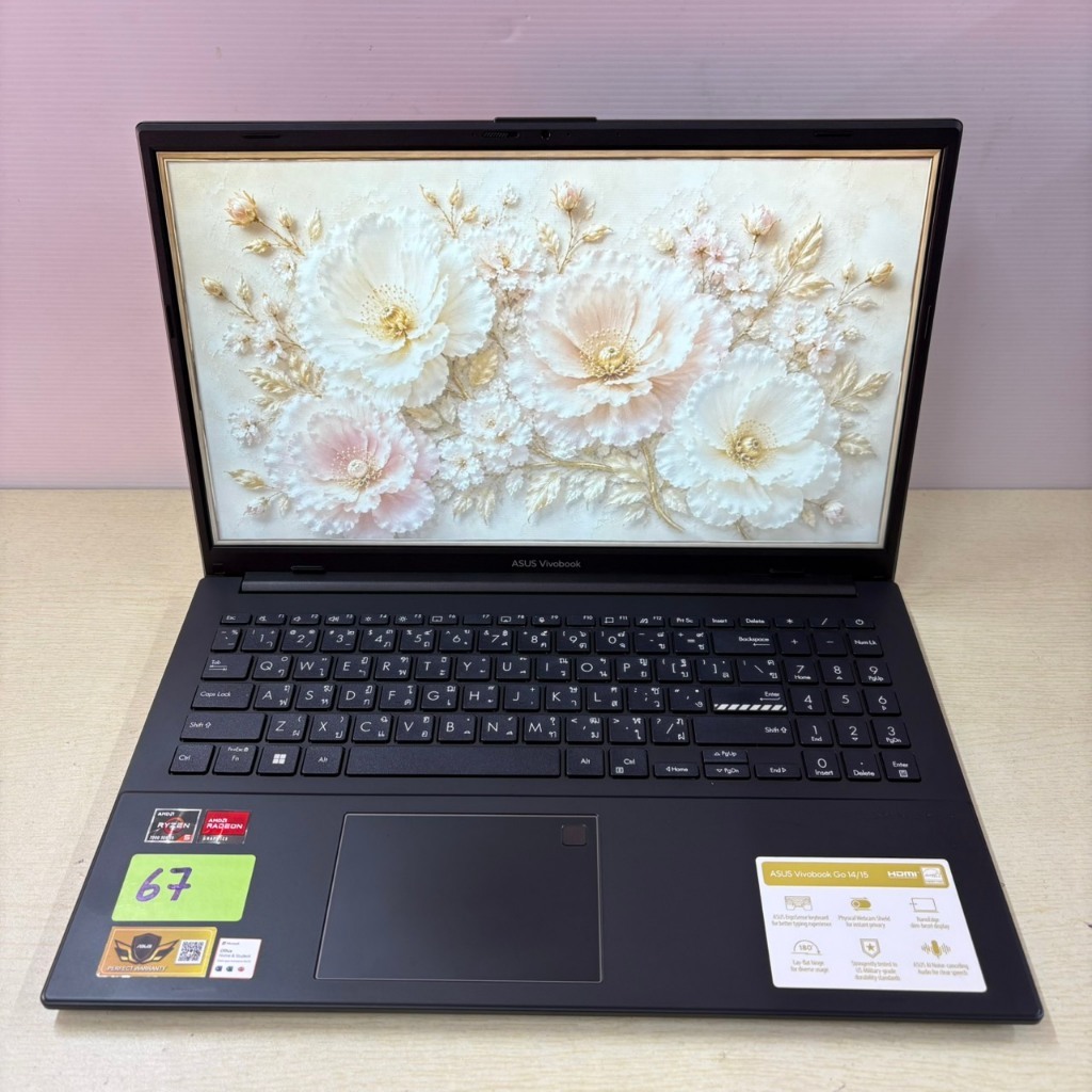 ASUS  VIVOBOOK  GO 15  M1504FA - NJ548WF  ประกันศูนย์  Onsite 14/12/2026  สภาพเครื่องภายนอก 90% ประส