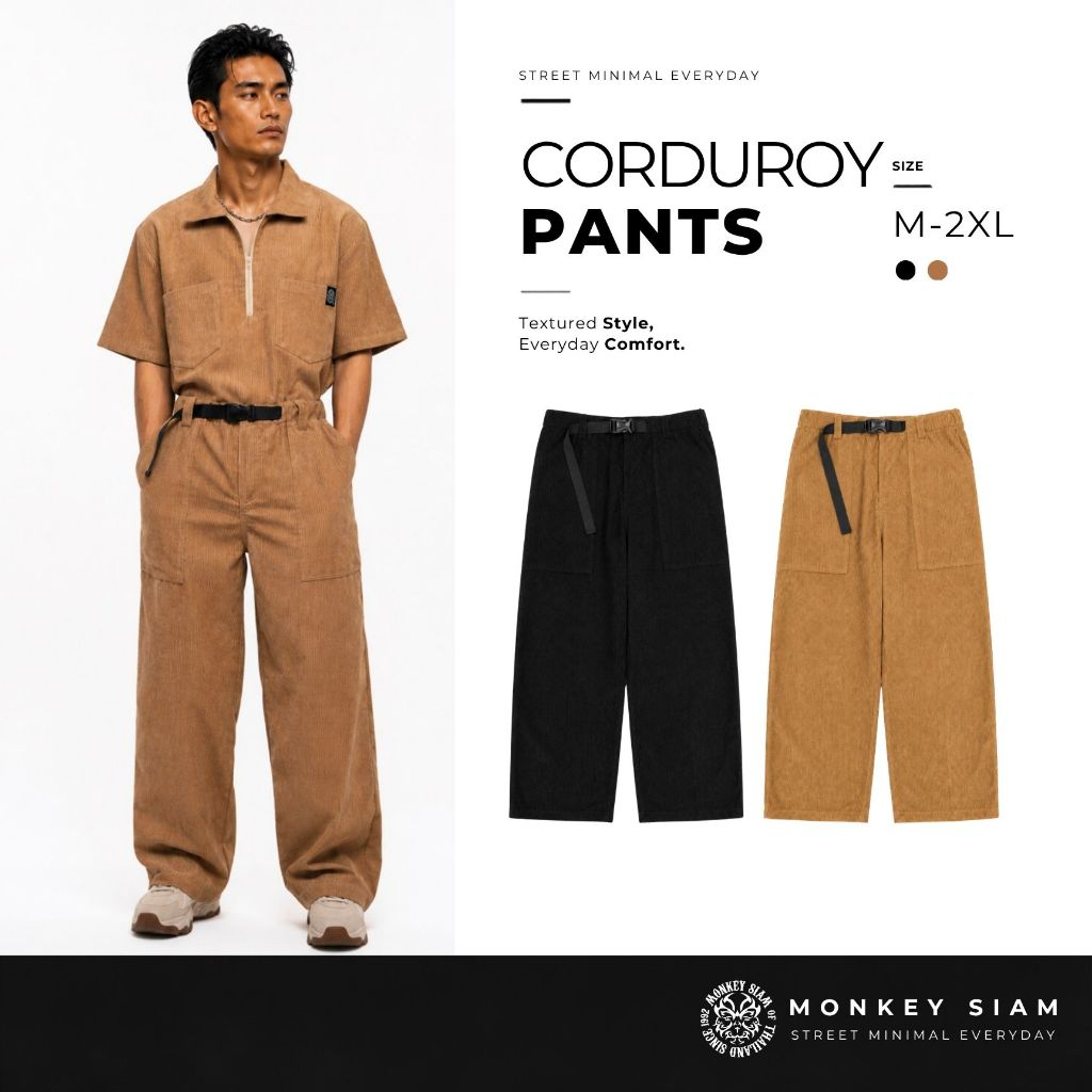 Monkey Siam | Corduroy Pants ขายาวลูกฟูก M-2XL เอว 30-48 ผ้าลูกฟูก ขายาวผู้ชาย เสื้อผู้ชาย ใส่สบาย ร