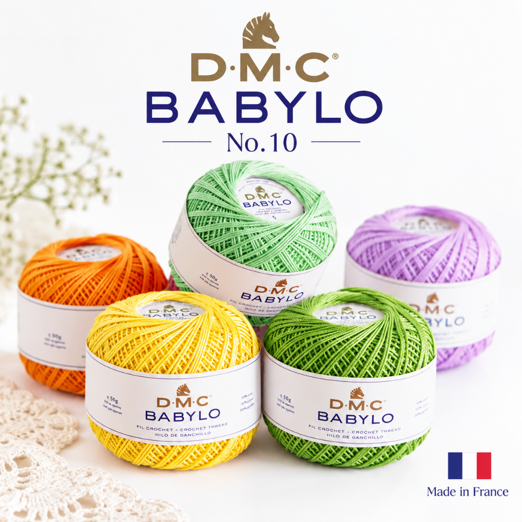 DMC BABYLON ไหมคอตตอน No 10 ถักเสื้อ ถักโครเชต์ ถักหุ้มหูกระเป๋า