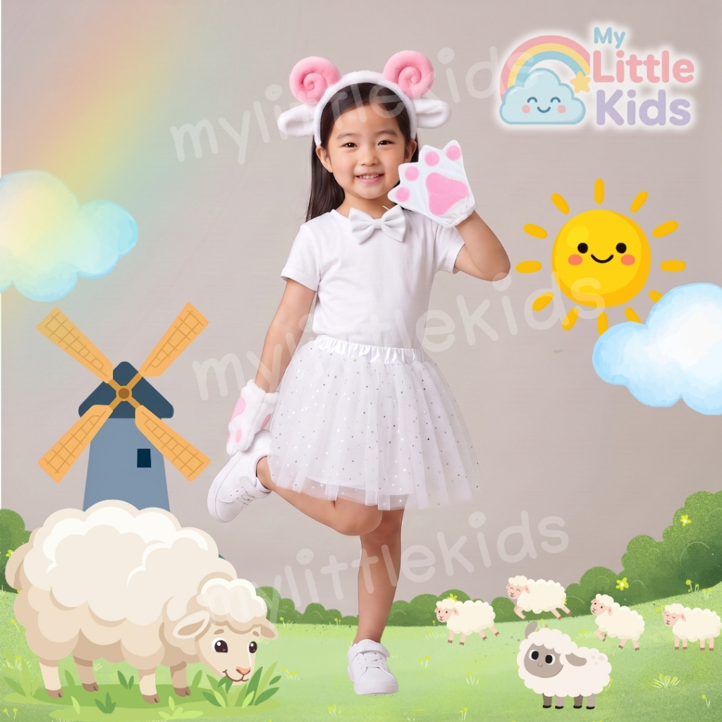 ชุดแฟนซีแกะเด็ก ชุดแกะน้อยแฟนซี Sheep Costume Kids แฟนซีสัตว์น่ารัก ชุดแกะ สำหรับการแสดง งานโรงเรียน วันเด็ก ชุดการแสดง