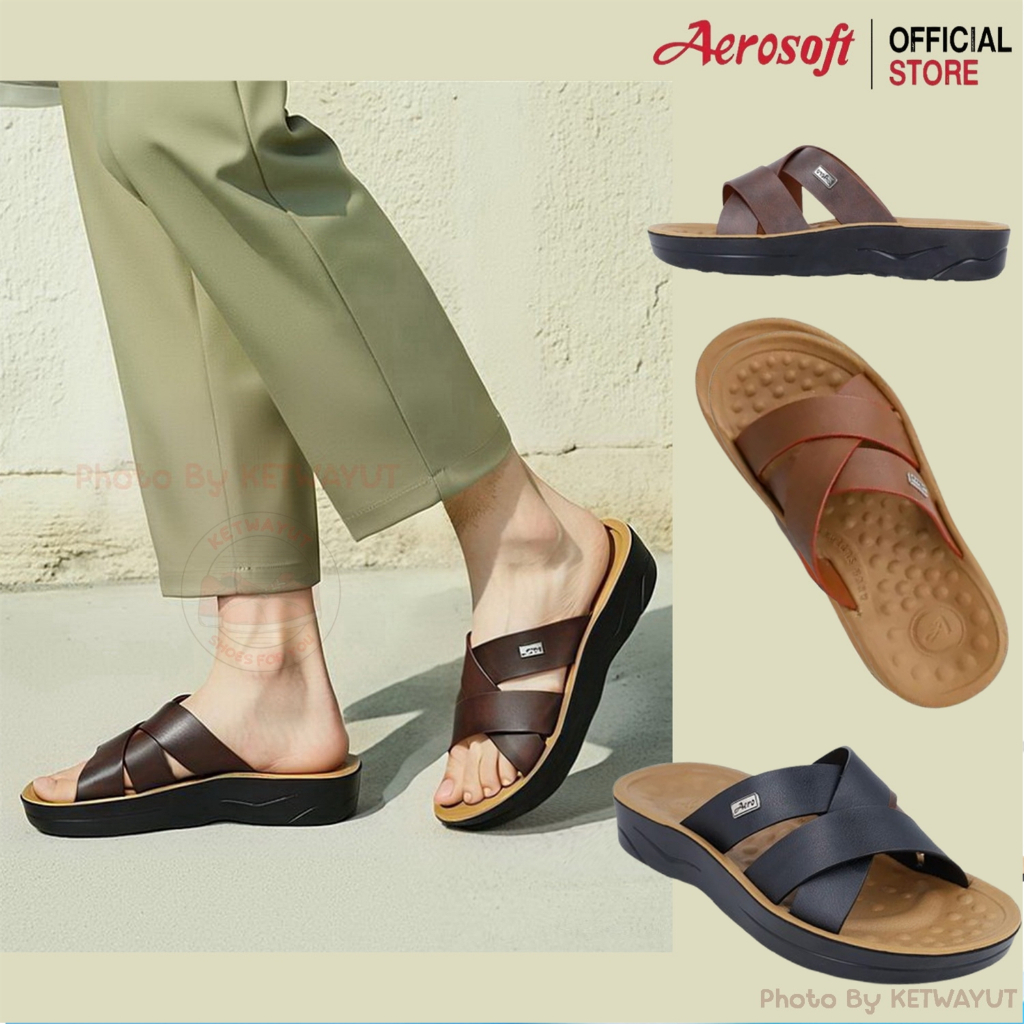 Aerosoft รองเท้าแตะแบบสวม รองเท้าแตะเพื่อสุขภาพ พื้นนุ่มพิเศษ แอโร่ซอฟ รุ่น SM3035