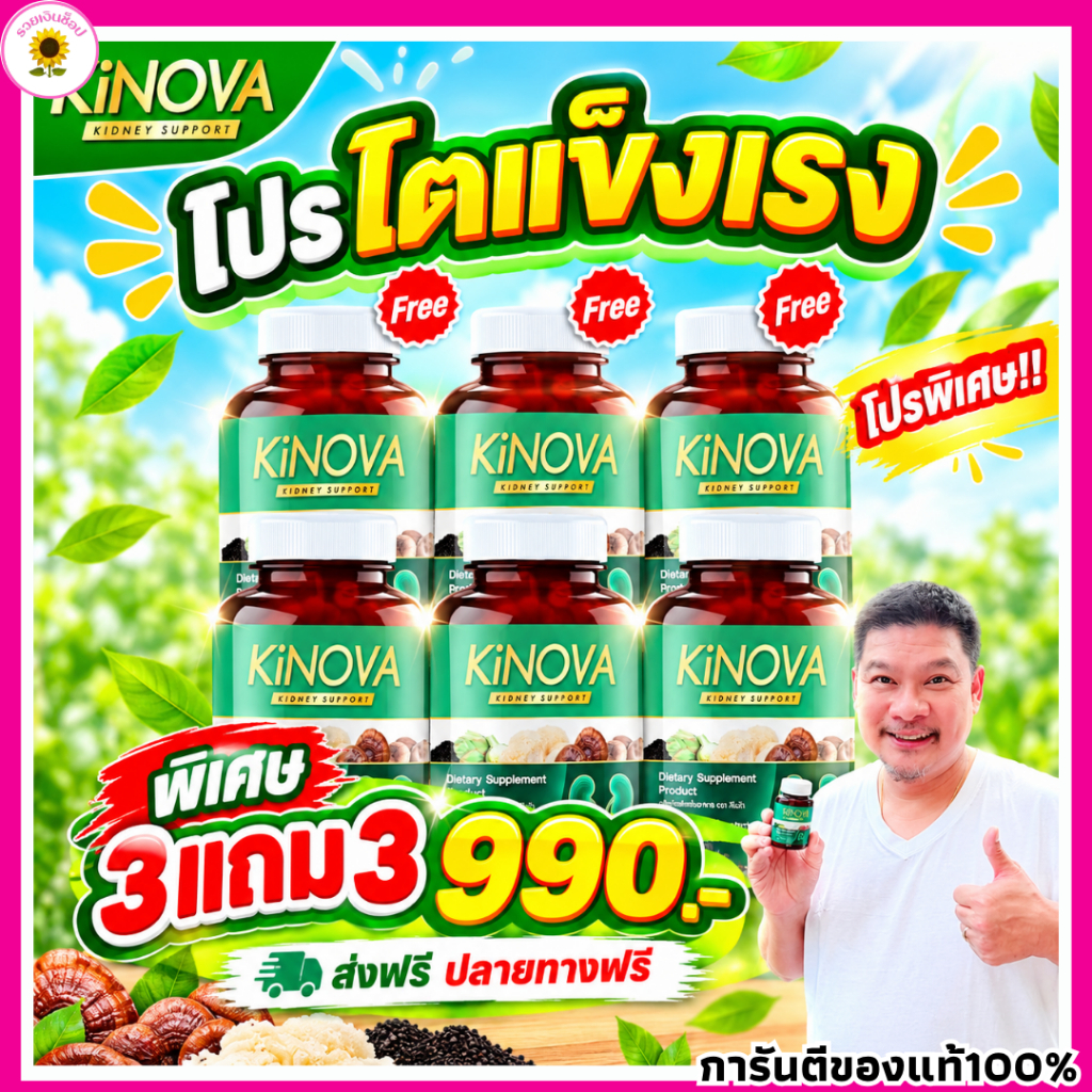 KINOVA  อาหารเสริมบำรุงไต KINOVA 30 แคปซูล บำรุงไต ดูแลสุขภาพ