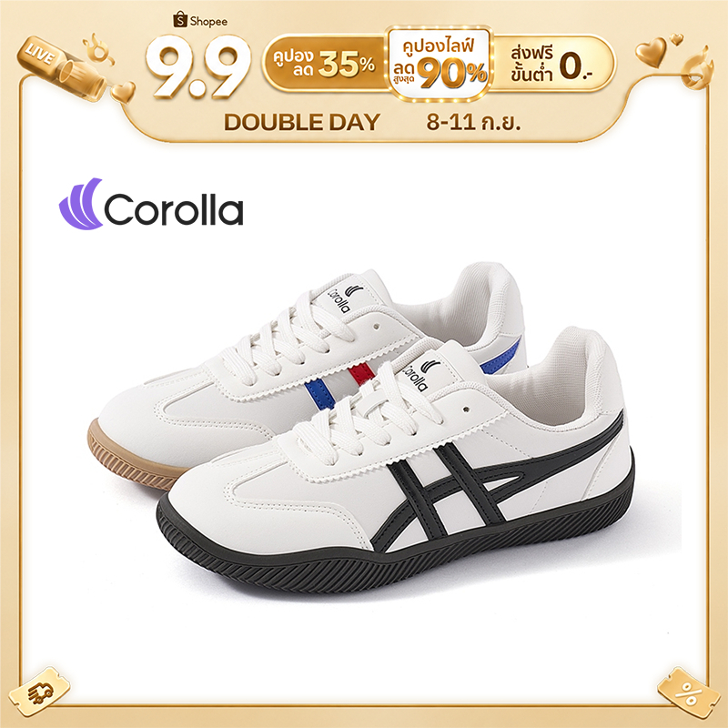 【รองเท้าคู่รัก】Corolla Nova Shoes รองเท้าผ้าใบแฟชั่นผู้หญิง สีขาวมินิมอล ดีไซน์คลาสสิก น้ำหนักเบา กั