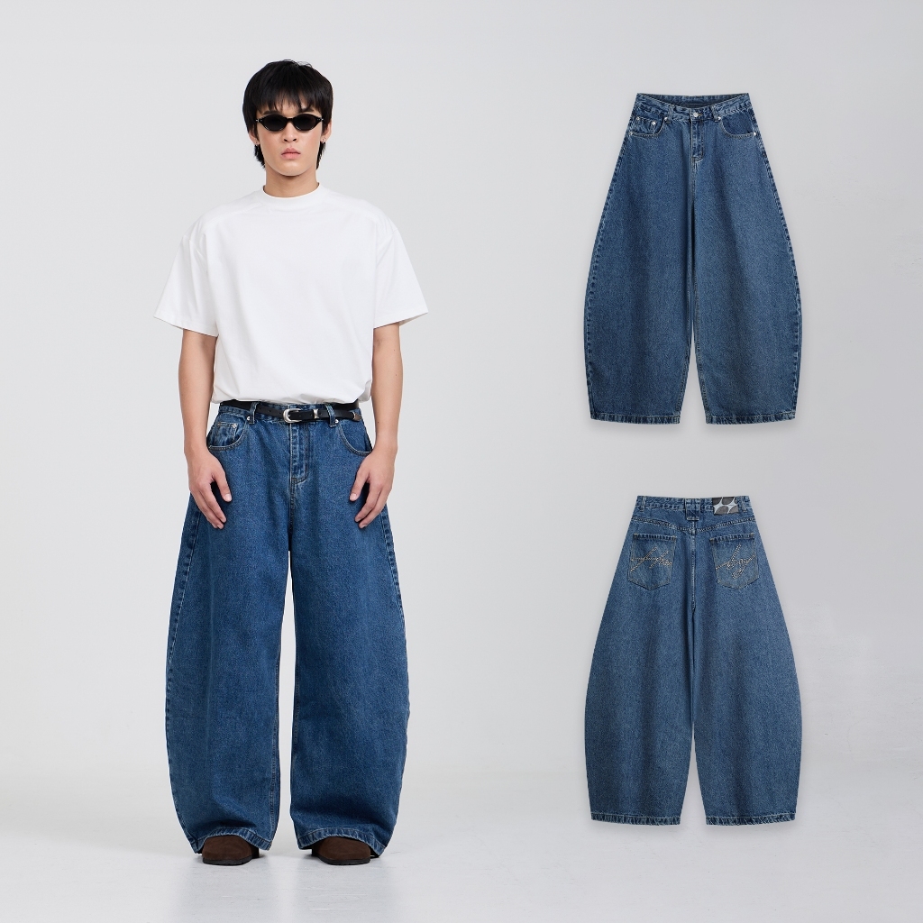 HOMEBOY กางเกงยีนส์ขายาว HB.HMBY.BAGGY.JEANS  คอตตอนโพลี่เอสเตอร์  ใส่ไปทำงานได้