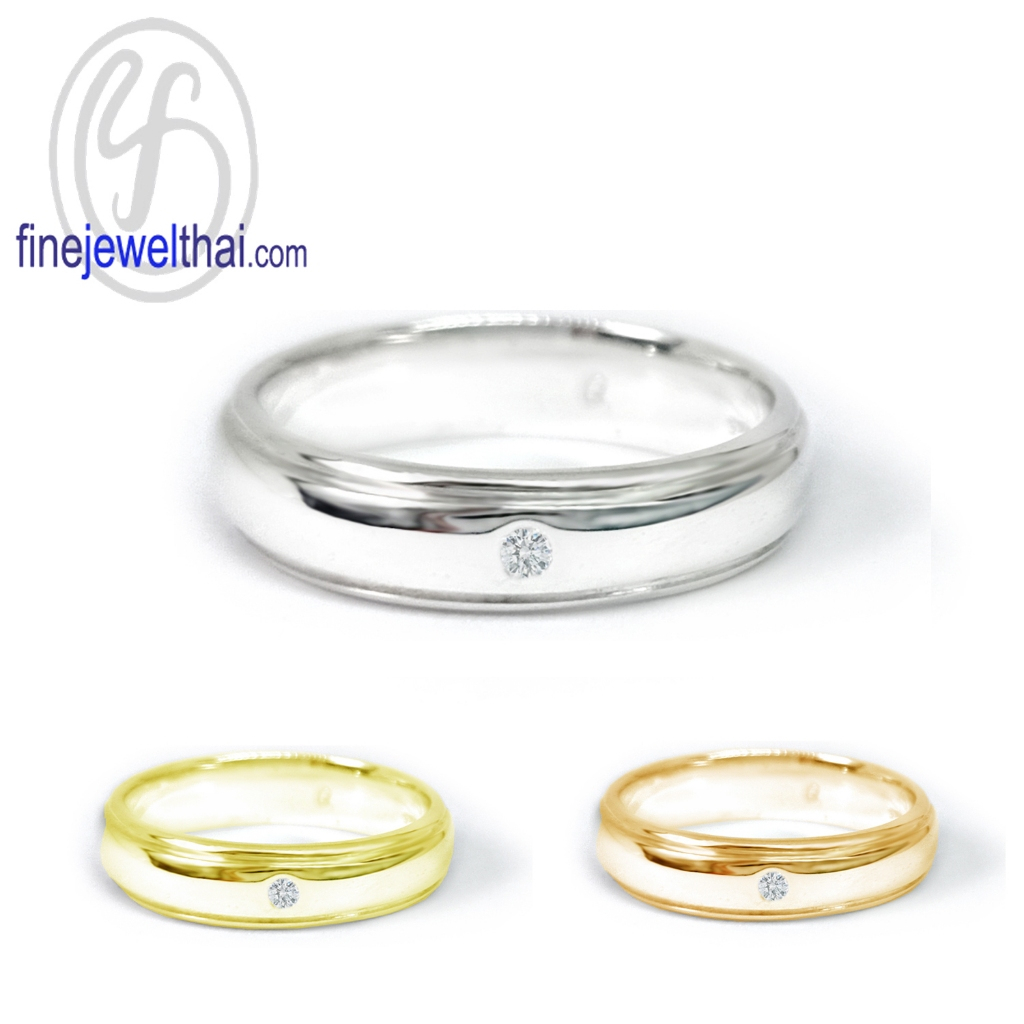 Finejewelthai-แหวน-แหวนเพชร-เพชรสังเคราะห์-แหวนเงินแท้-Diamond-CZ-Silver-Ring - R3014cz_2