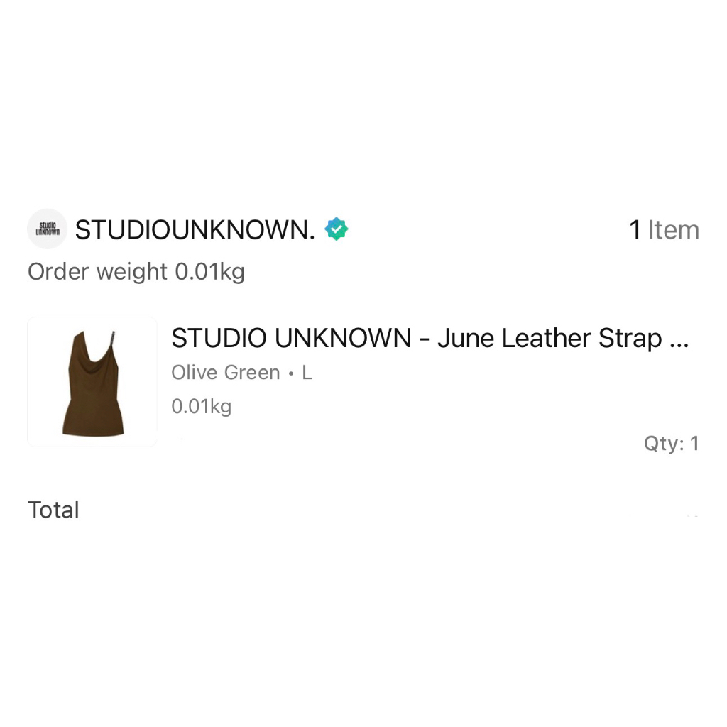 ส่งต่อ - STUDIO UNKNOWN - June Leather Strap Top  เสื้อกล้ามคอถ่วงตกแต่ง สายหนังปรับระดับได้