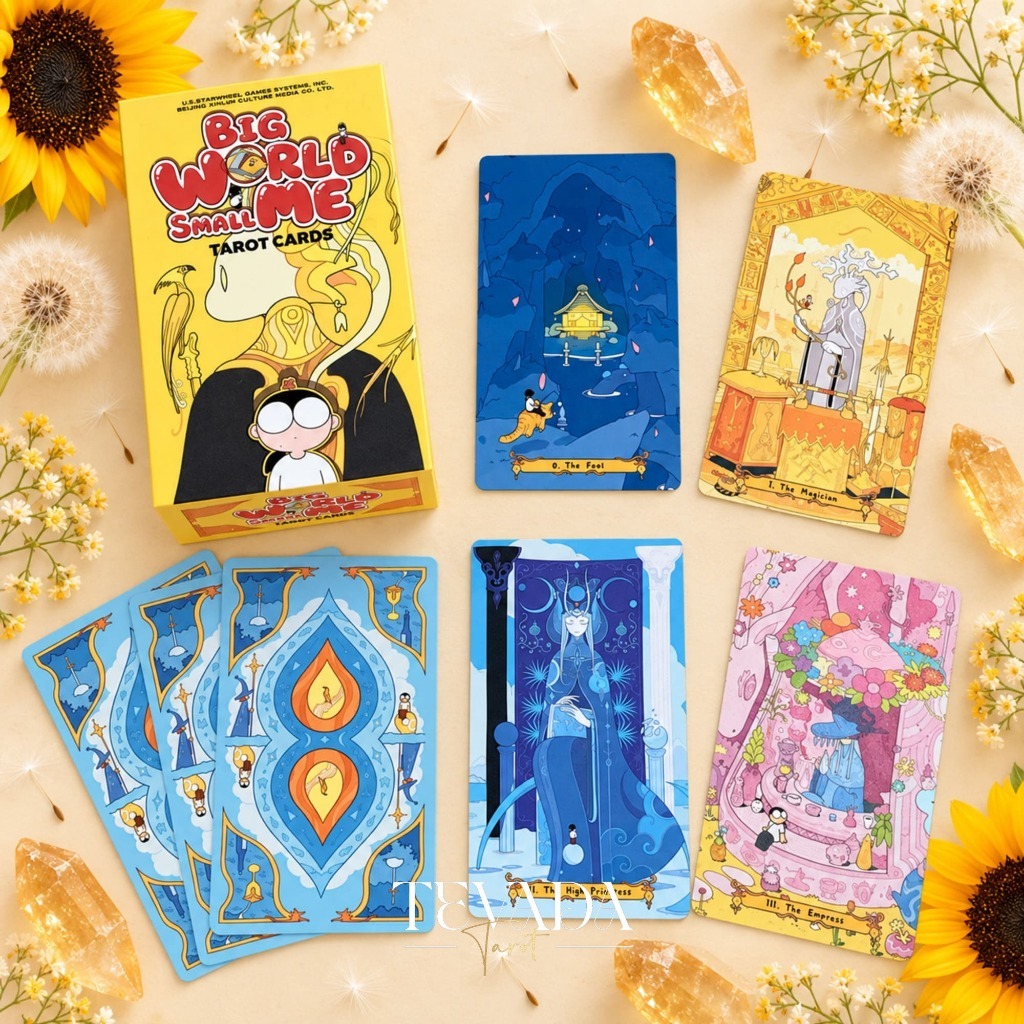 ไพ่ยิปซี ไพ่ทาโรต์ของแท้ ไพ่ทาโร่ Big World Small Me Tarot นิทานแฟนตาซี ภาพวาดการ์ตูน พร้อมส่งจากไทย