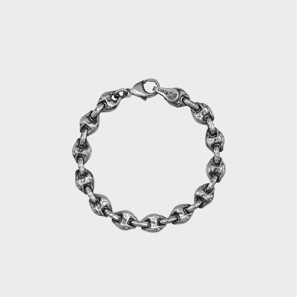 ‘COFFIN BONE’ 925 Silver Bracelet / Heavy 9mm