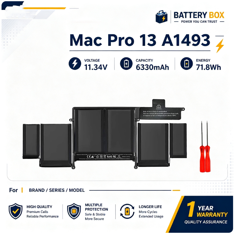 A1493 Battery for Pro 13" Retina Display Late 2013 Mid 2014