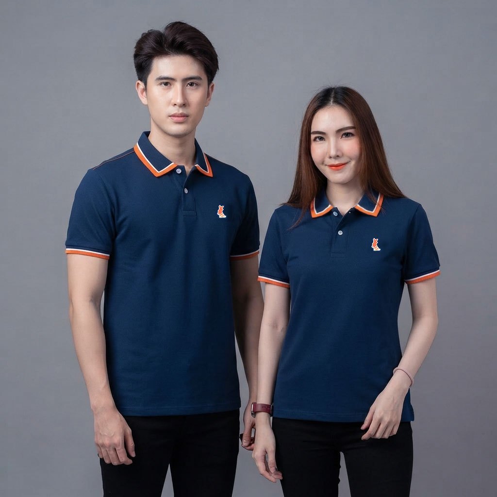KUFKOLAR เสื้อโปโล คลาสิค สีกรมเข้ม I สำหรับสุภาพบุรุษ I สุภาพสตรี I เสื้อรุ่นทรงตรง I P49-NY01