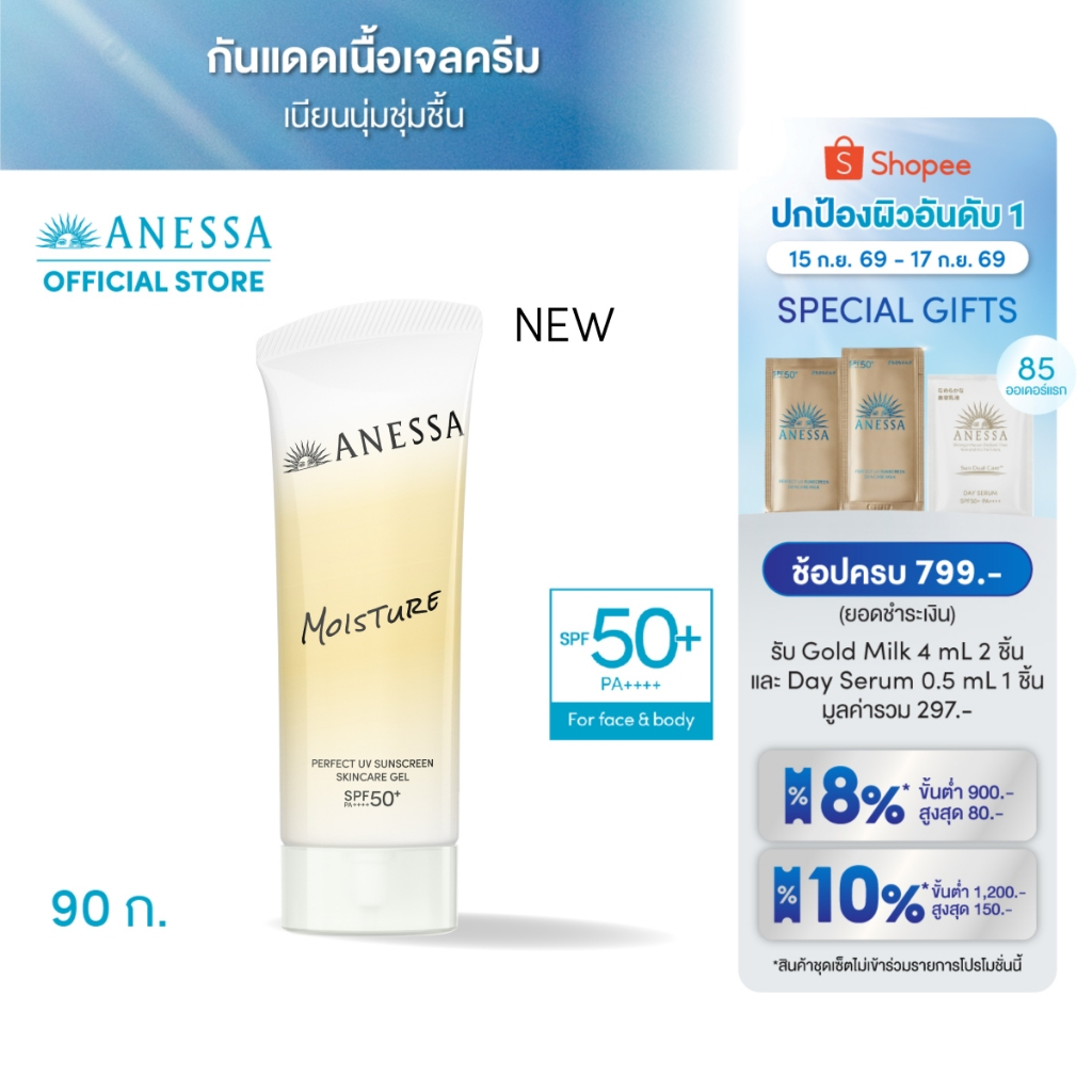 [สูตรใหม่] ANESSA อเนสซ่า เพอร์เฟค ยูวี ซันสกรีน สกินแคร์ เจล เอ็นบี SPF 50+ PA++++