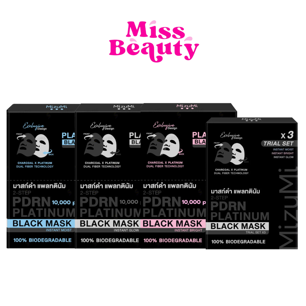 MizuMi PDRN Platinum Black Mask มิซึมิ PDRN แพลทตินัม แบล็ก มาส์ก อินสแตนท์ (30มล.+1กรัม)