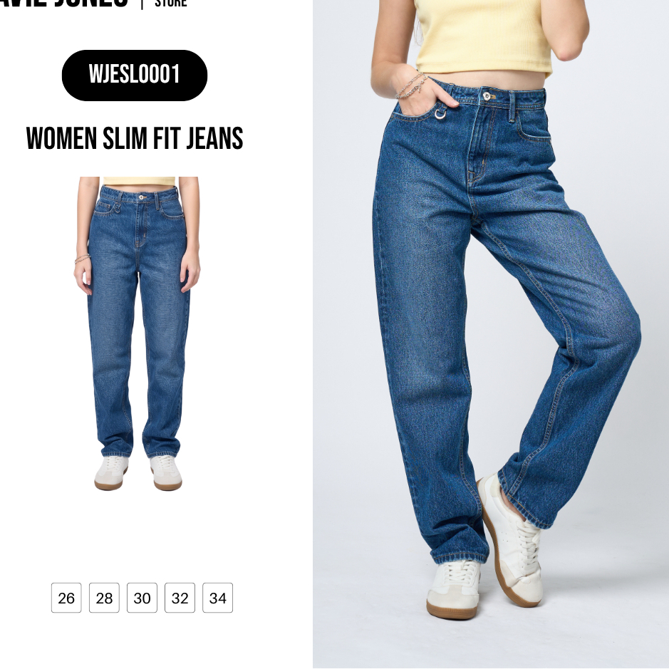 DAVIE JONES WOMEN [BE FEARLESS] กางเกงยีนส์ผู้หญิง Slim Fit Jeans สีน้ำเงิน SL0001