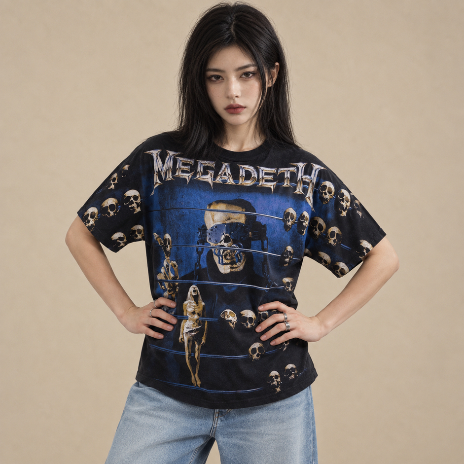 BLAXROXX | MEGADETH® | [MGD026-1] | เสื้อวง OVP สีจม | สกรีนลายคมชัด ไม่หลุดลอก |  Cotton100%