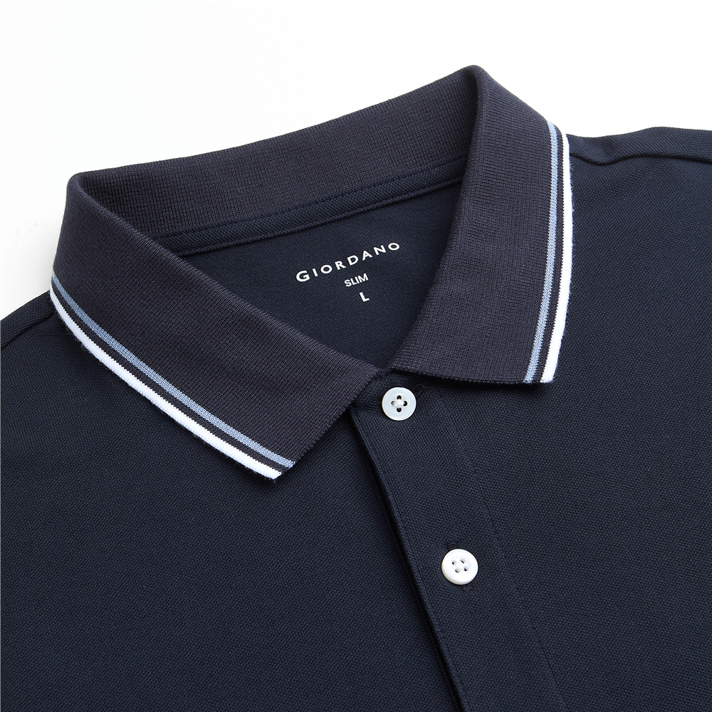 GIORDANO قميص بولو رجالي Slim قطن — صورة 8