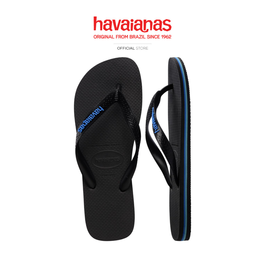 HAVAIANAS شبشب Top Logo Filete — أسود/أزرق