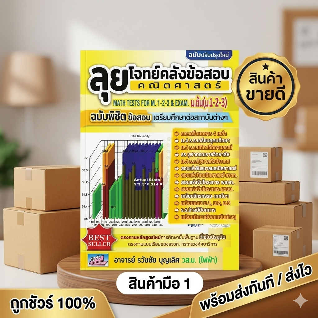 ลุยโจทย์คลังข้อสอบคณิตศาสตร์ ม.ต้น (ม.1-2-3) ฉบับพิชิตข้อสอบเตรียมศึกษาต่อสถาบันต่างๆ(ปรับปรุงใหม่)//9786164000957
