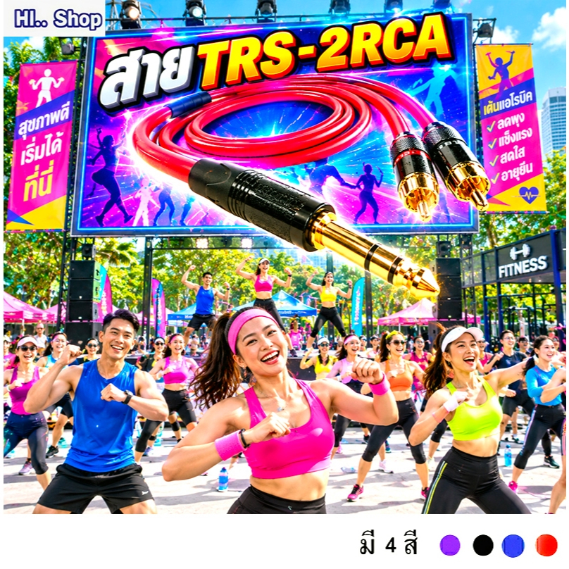 สายสัญญาณเสียง   TRS 6.35 -RCA  L/R  ใช้สายDynacom-021  หัวLidge-Monster