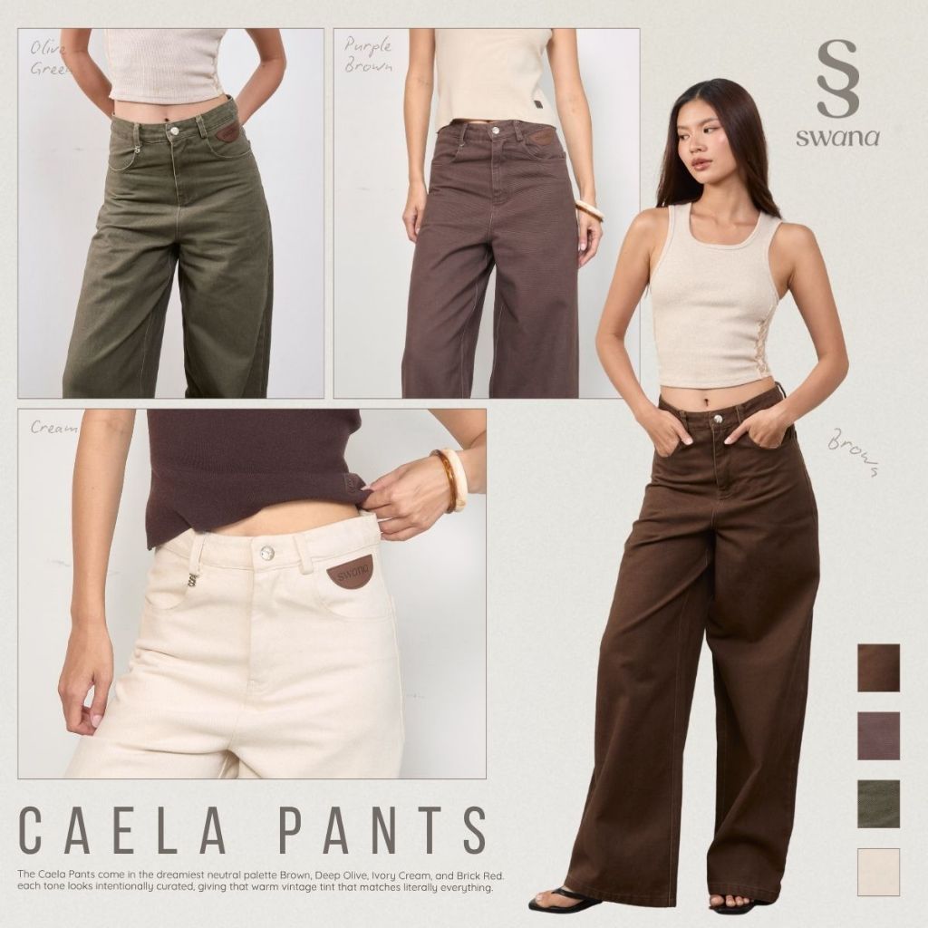 Swana.ss - Caela pants เคล่า (XS-XL) แค่กางเกง  กางเกงขายาวเอวสูงทรงกระบอก